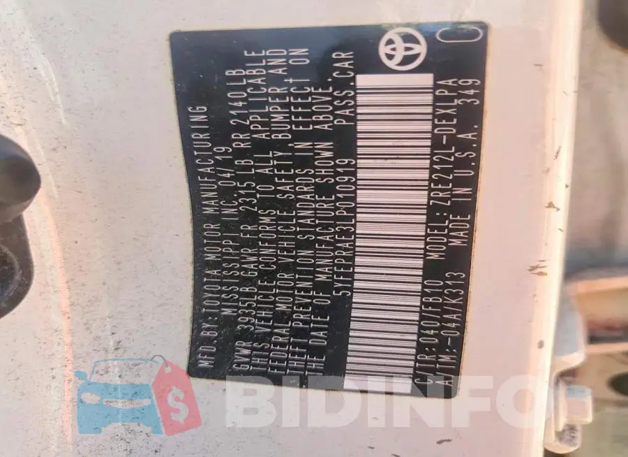 5YFEPRAE3LP010919 Photo# 12