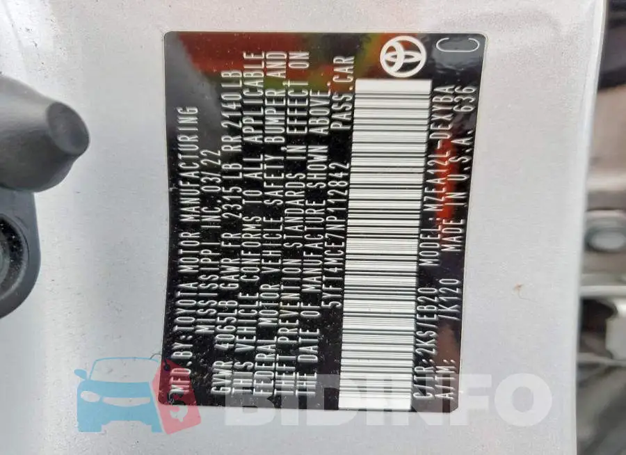 5YFT4MCE7NP112842 Photo# 12