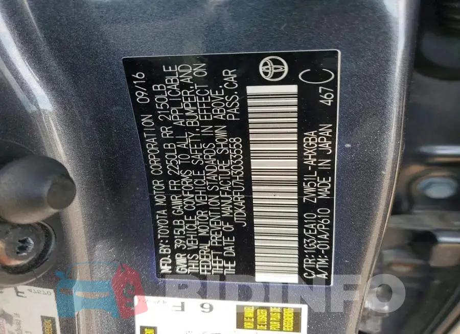 JTDKARFU7H3033558 Photo# 12