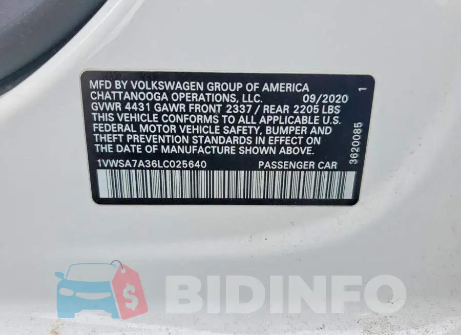 1VWSA7A36LC025640 Photo# 12