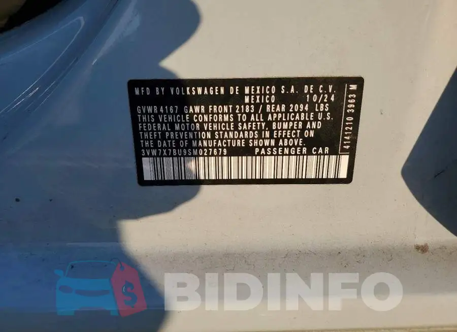 3VW7X7BU9SM027679 Photo# 12
