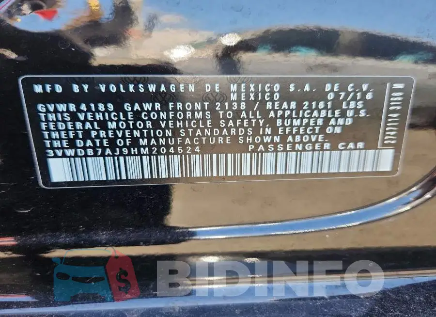 3VWDB7AJ9HM204524 Photo# 12