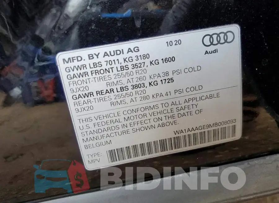 WA1AAAGE9MB008093 Photo# 12