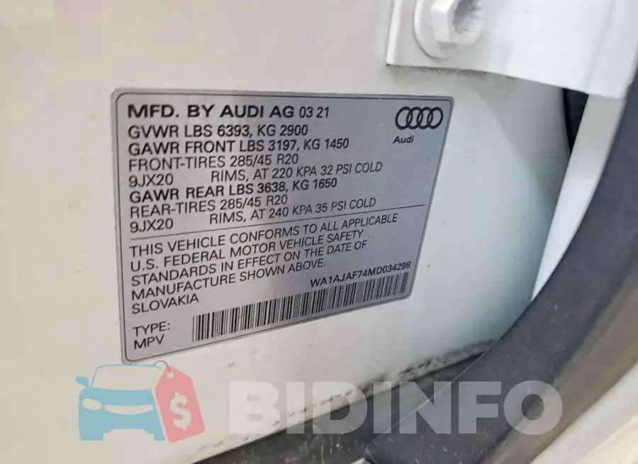 WA1AJAF74MD034298 Photo# 14