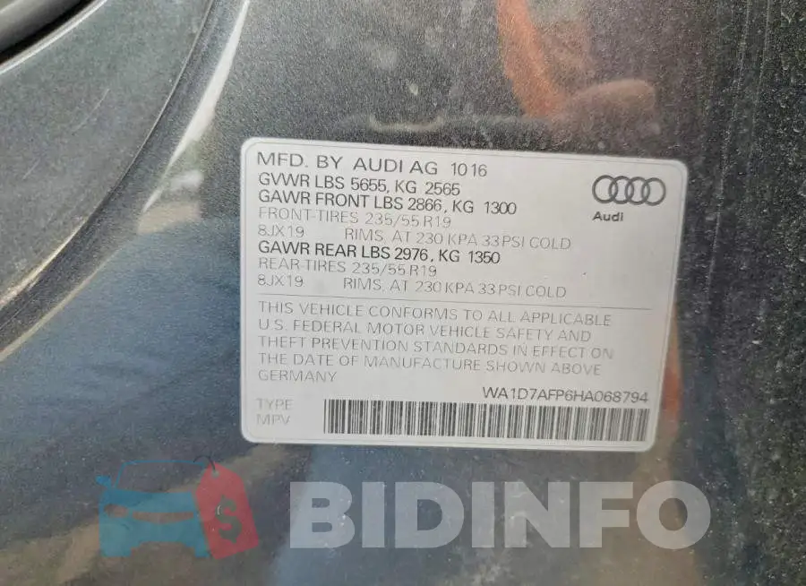 WA1D7AFP6HA068794 Photo# 14