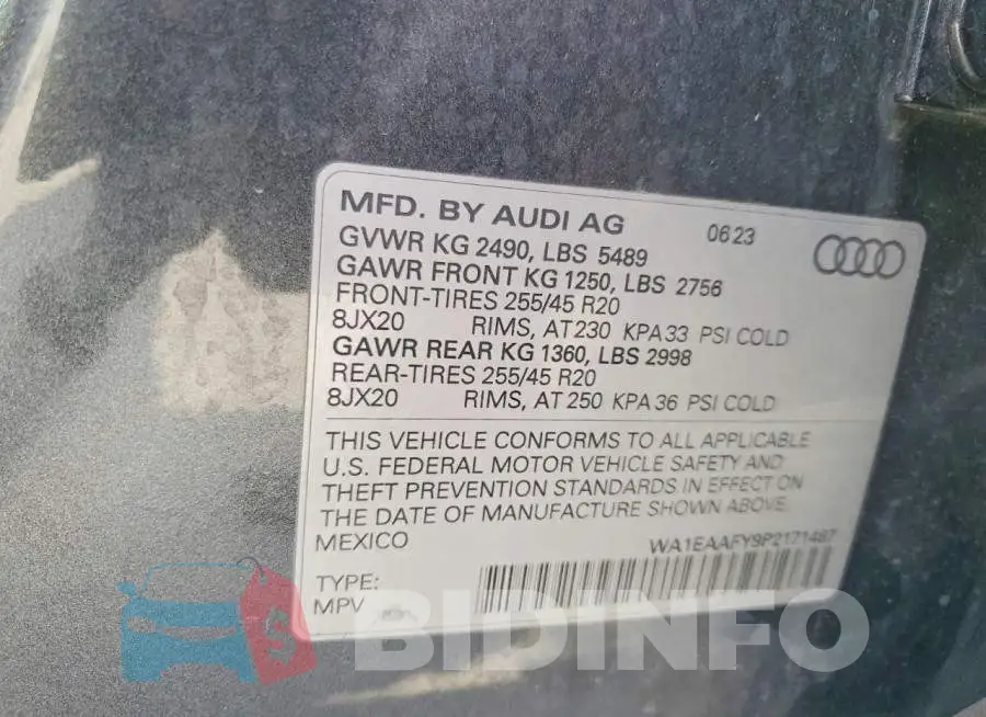 WA1EAAFY9P2171487 Photo# 13