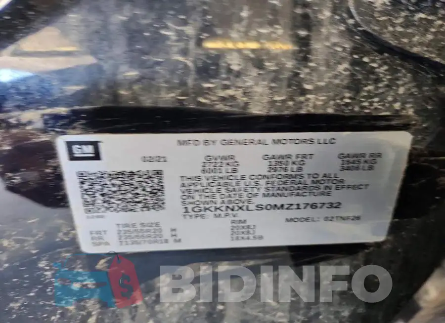 1GKKNXLS0MZ176732 Photo# 14