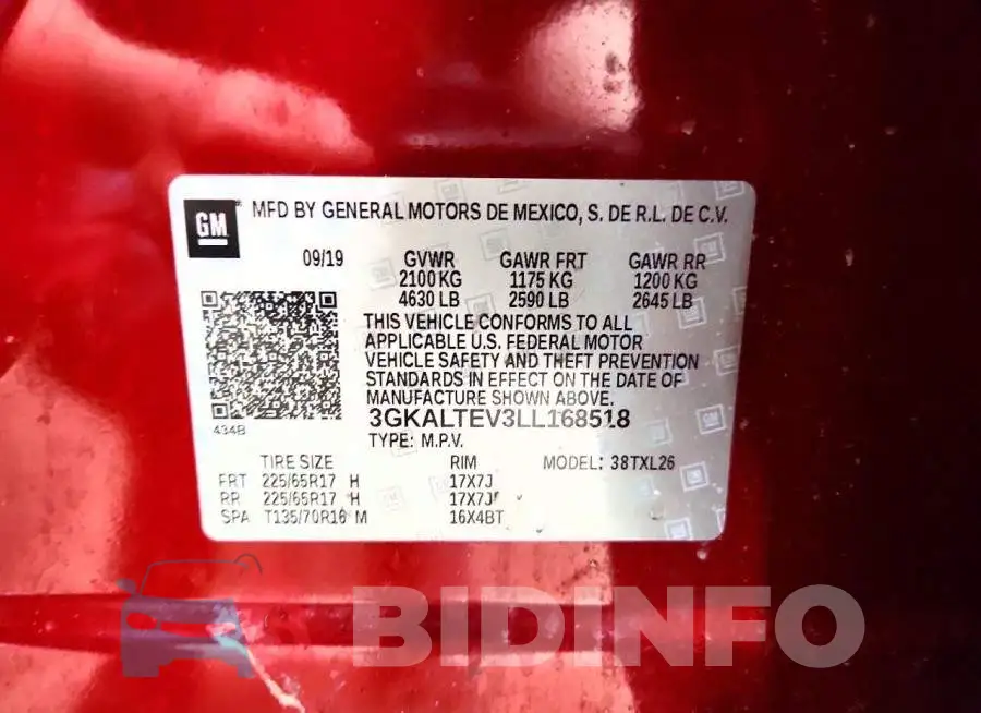 3GKALTEV3LL168518 Photo# 13