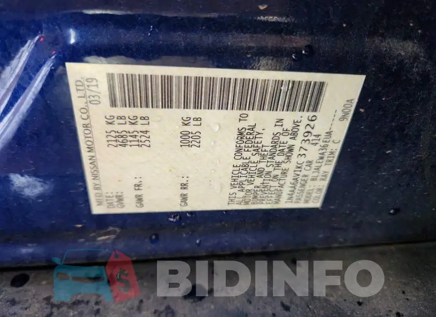 1N4AA6AV1KC373926 Photo# 13