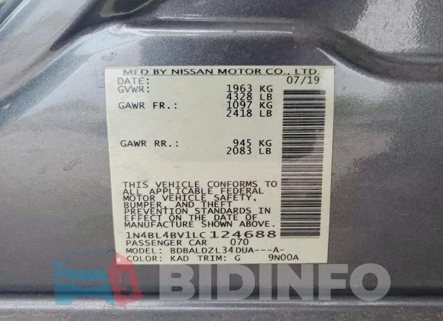 1N4BL4BV1LC124688 Photo# 12