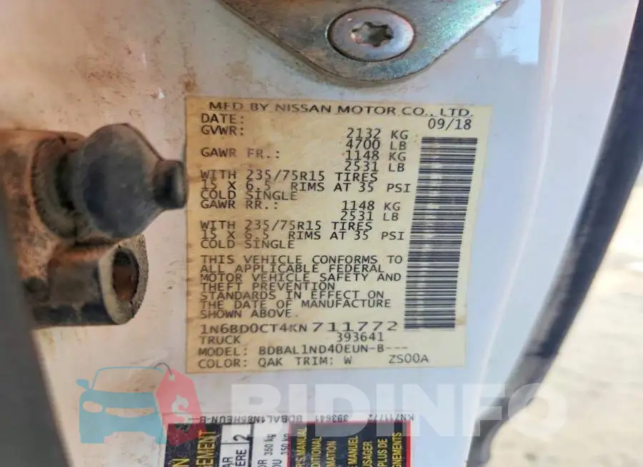1N6BD0CT4KN711772 Photo# 12