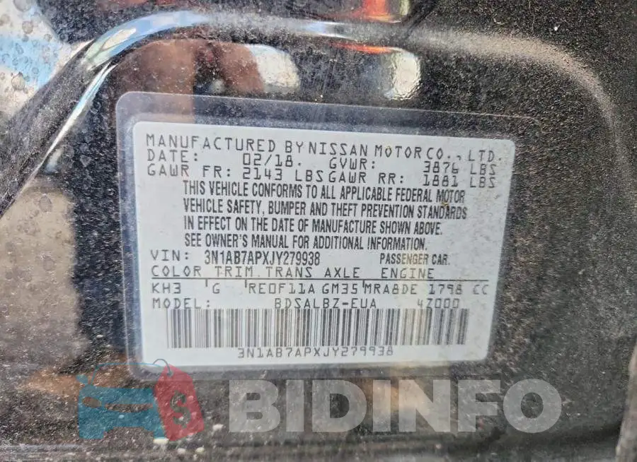 3N1AB7APXJY279938 Photo# 12
