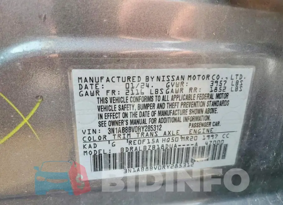 3N1AB8BV0RY285312 Photo# 12
