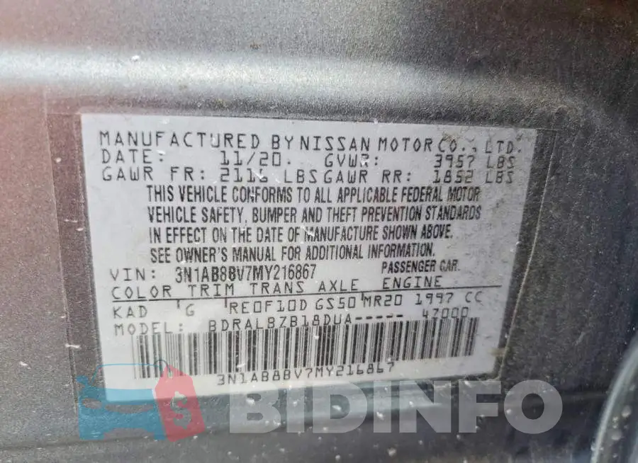 3N1AB8BV7MY216867 Photo# 12