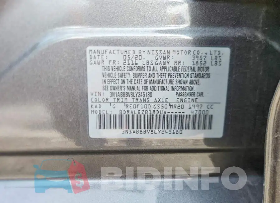 3N1AB8BV8LY245180 Photo# 12