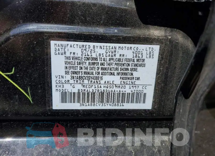 3N1AB8CV3SY408816 Photo# 12