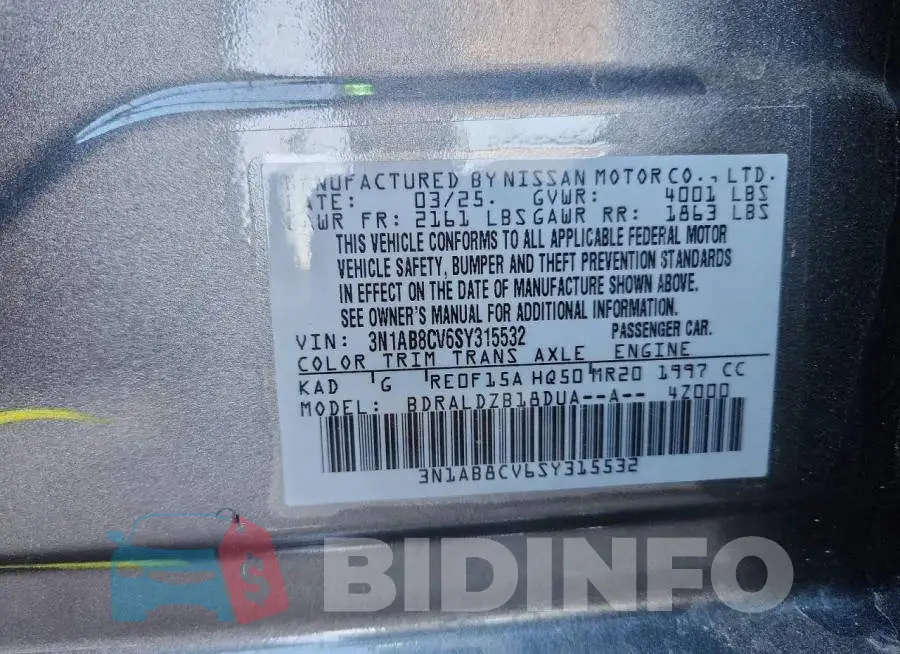 3N1AB8CV6SY315532 Photo# 13