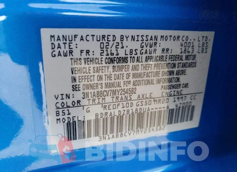 3N1AB8CV7MY254582 Photo# 12