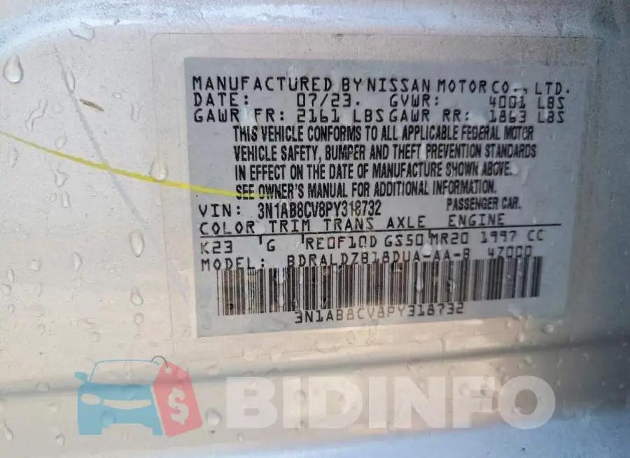3N1AB8CV8PY318732 Photo# 13