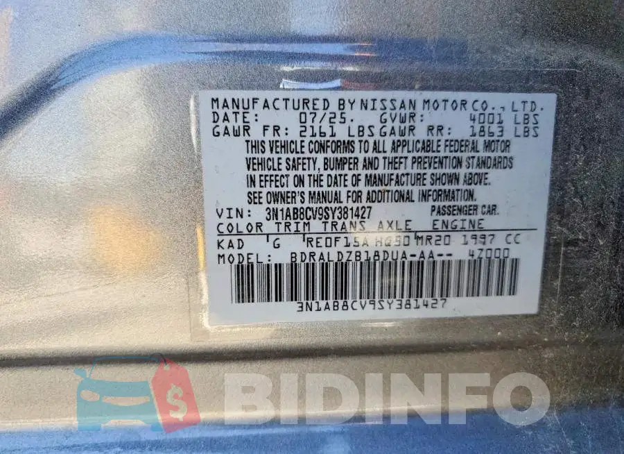 3N1AB8CV9SY381427 Photo# 12
