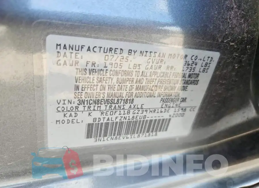 3N1CN8EV6SL871818 Photo# 13