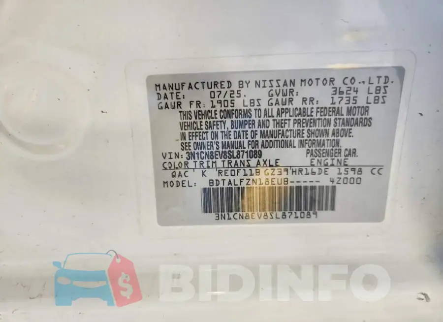 3N1CN8EV8SL871089 Photo# 12
