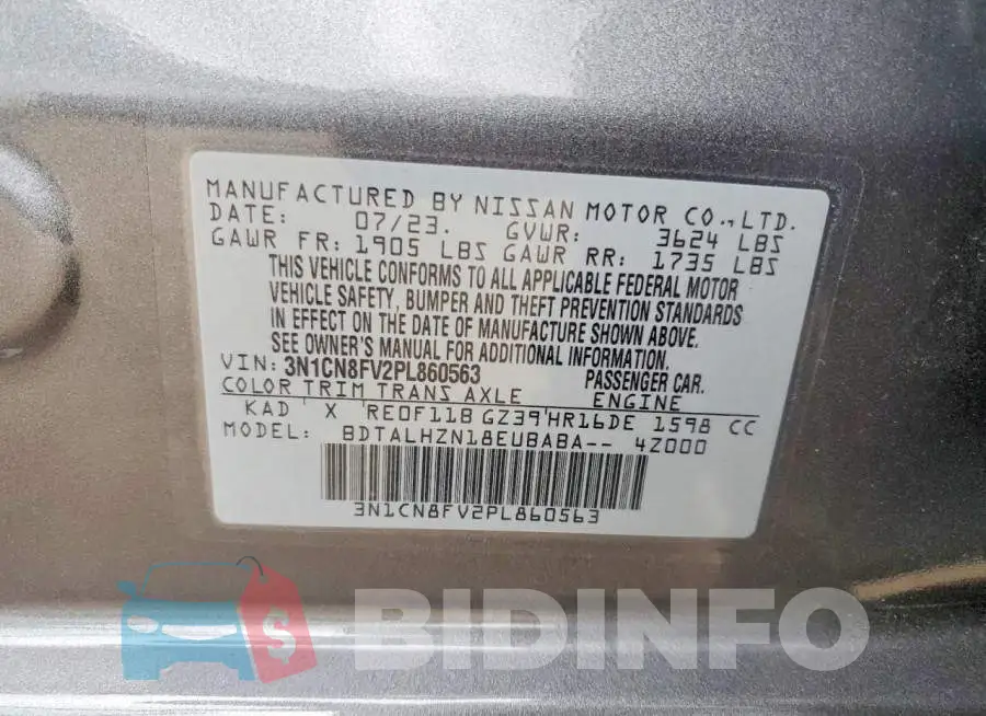 3N1CN8FV2PL860563 Photo# 13