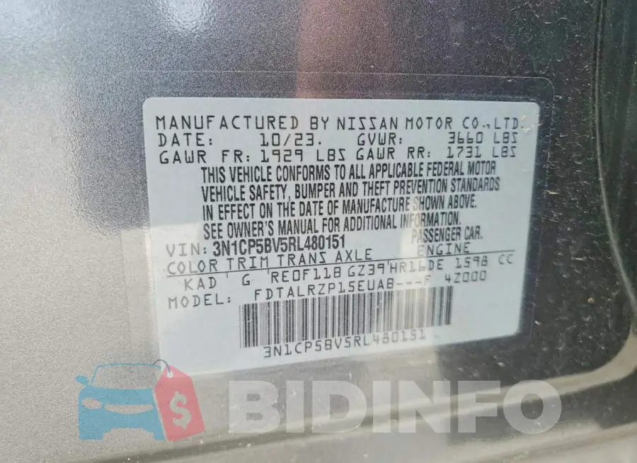 3N1CP5BV5RL480151 Photo# 14