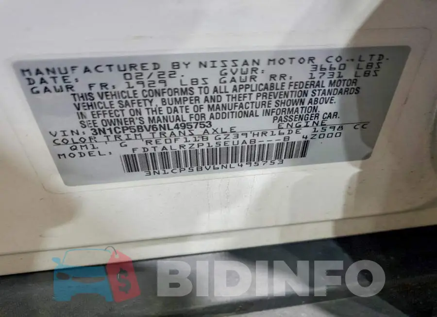 3N1CP5BV6NL495753 Photo# 14