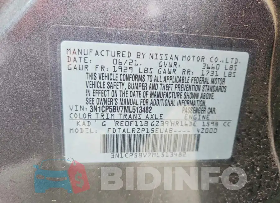 3N1CP5BV7ML513482 Photo# 12