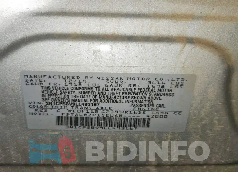 3N1CP5BV9LL493167 Photo# 13