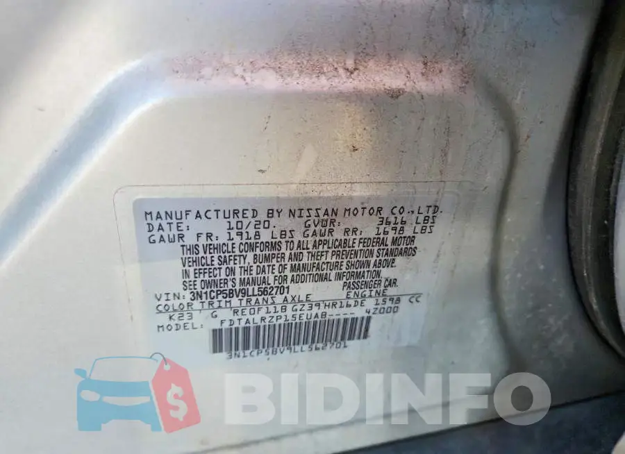 3N1CP5BV9LL562701 Photo# 13