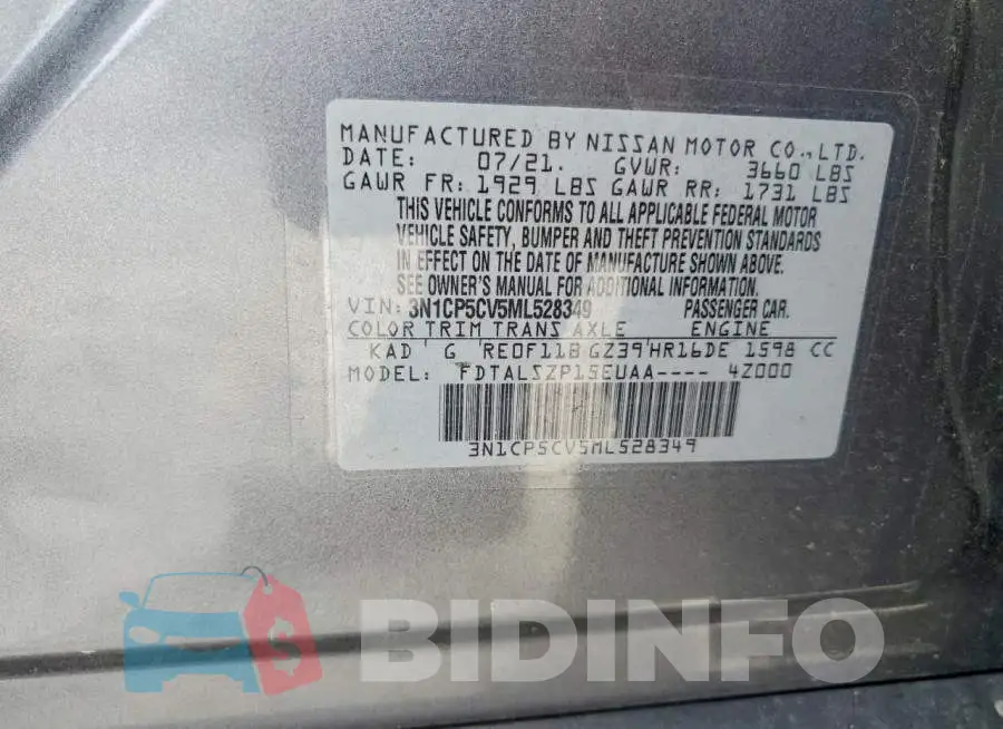 3N1CP5CV5ML528349 Photo# 12