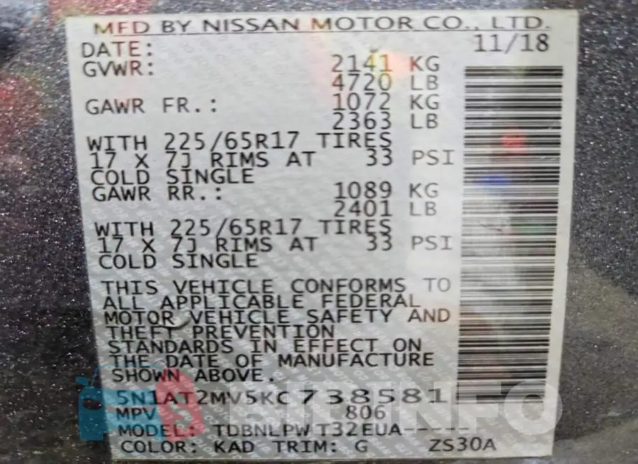5N1AT2MV5KC738581 Photo# 14