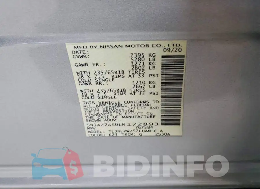 5N1AZ2AS0LN172893 Photo# 12