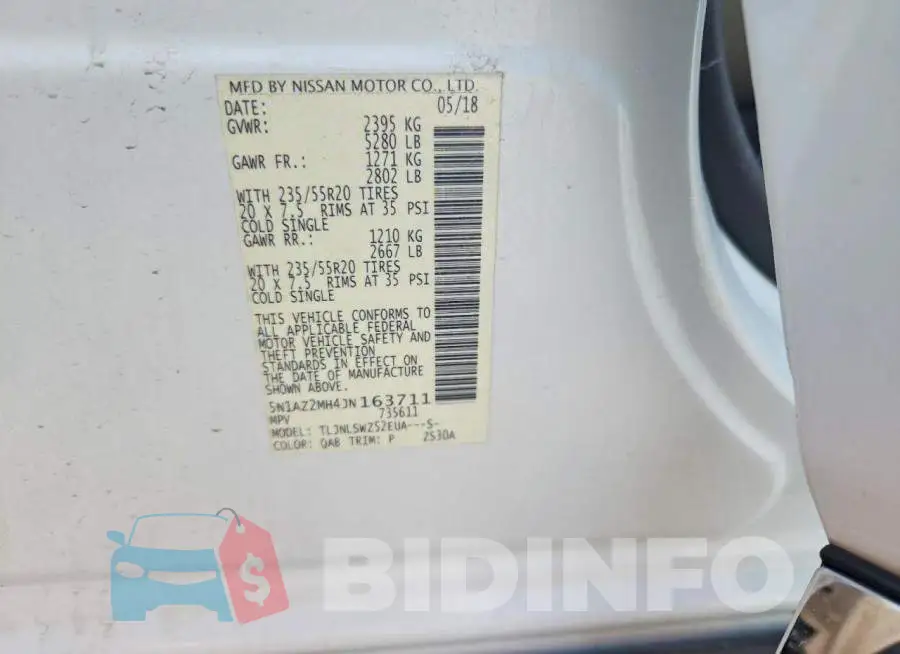 5N1AZ2MH4JN163711 Photo# 12