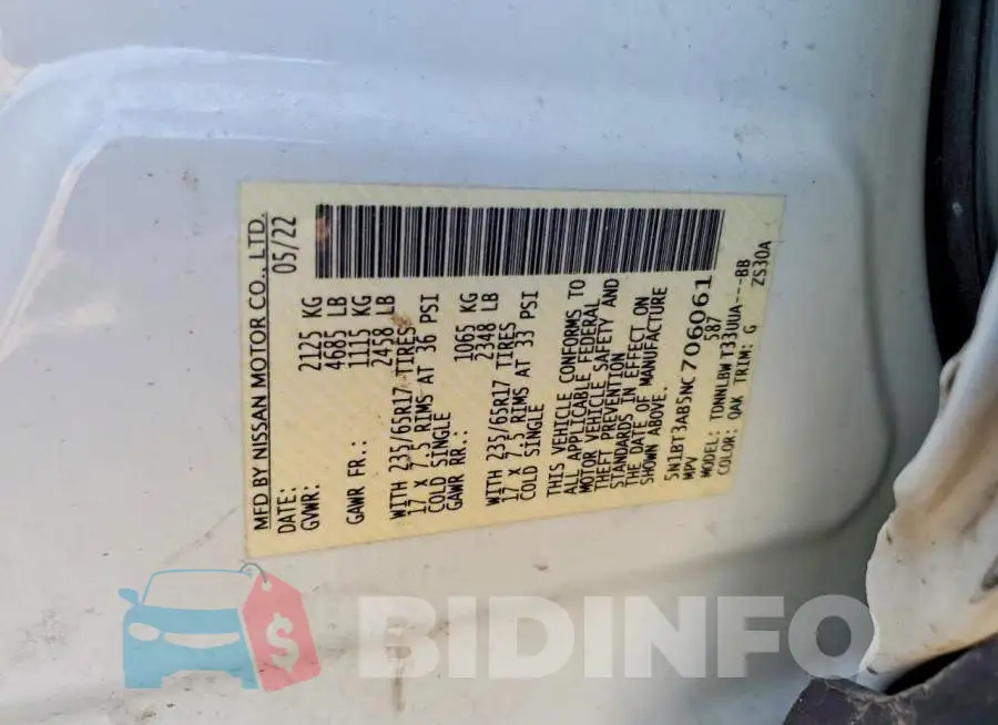 5N1BT3AB5NC706061 Photo# 13