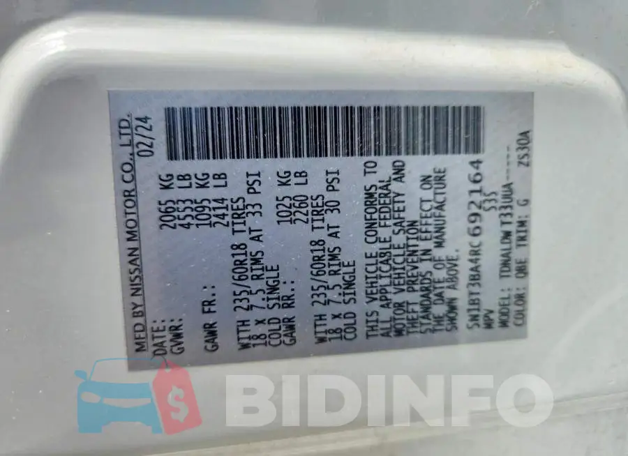 5N1BT3BA4RC692164 Photo# 13