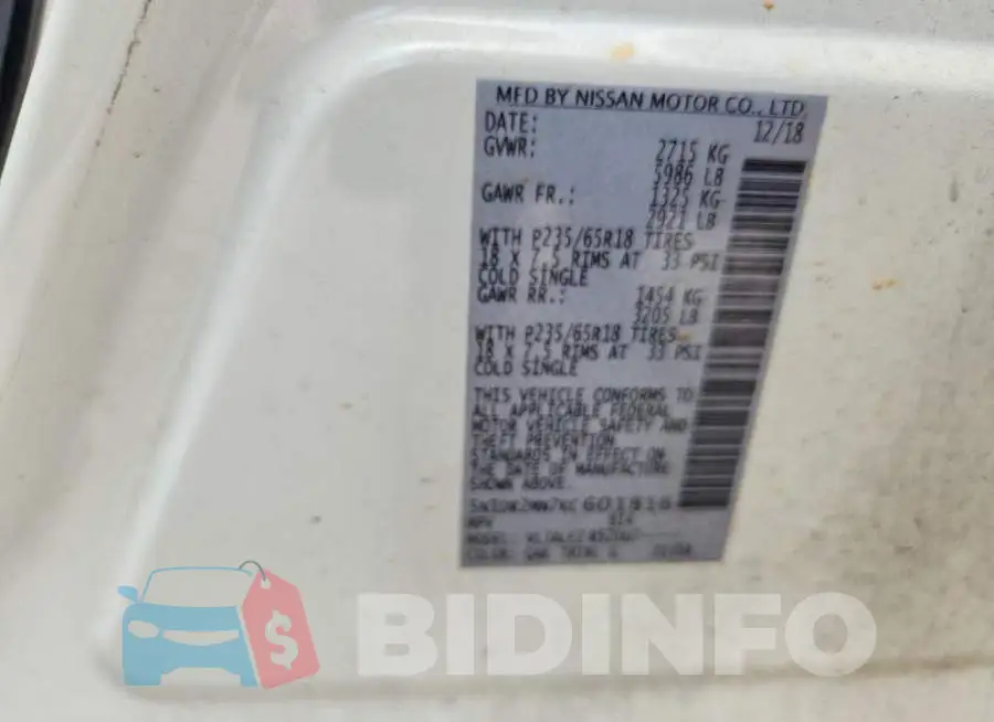 5N1DR2MN7KC601816 Photo# 13