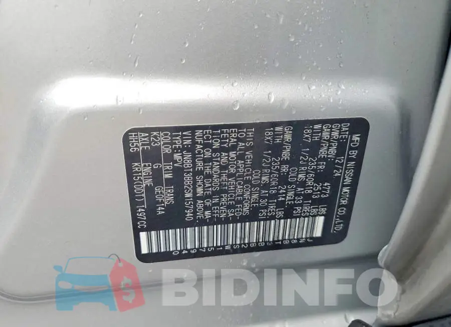 JN8BT3BB2SW157940 Photo# 14