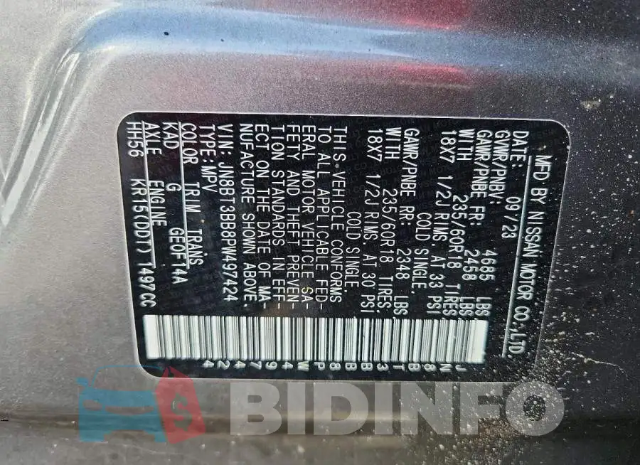 JN8BT3BB8PW497424 Photo# 13