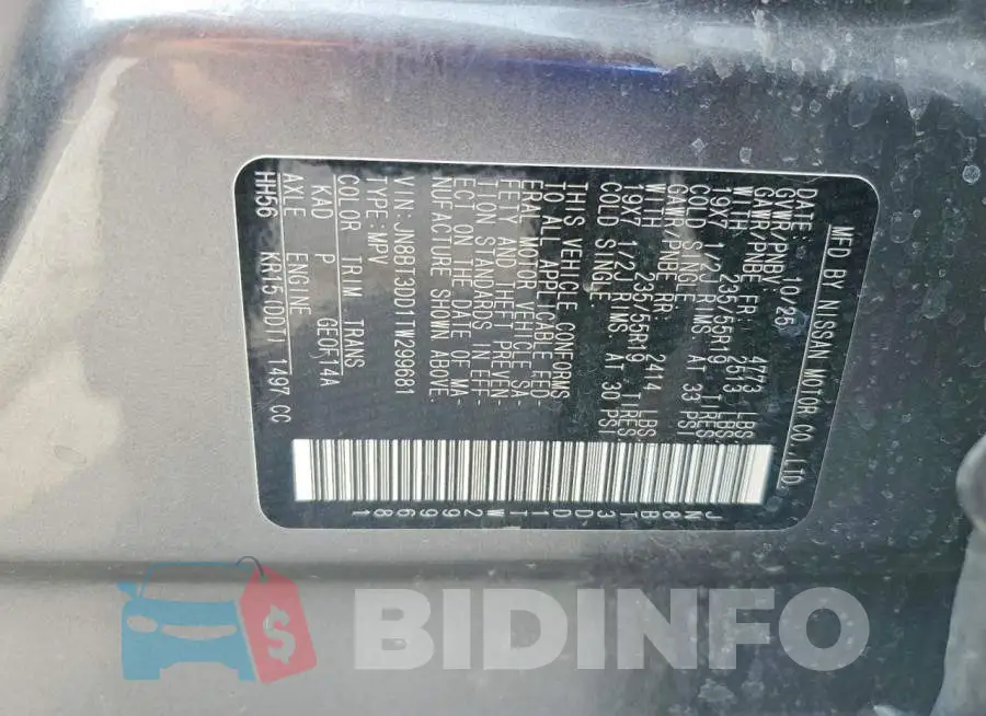 JN8BT3DD1TW299681 Photo# 13