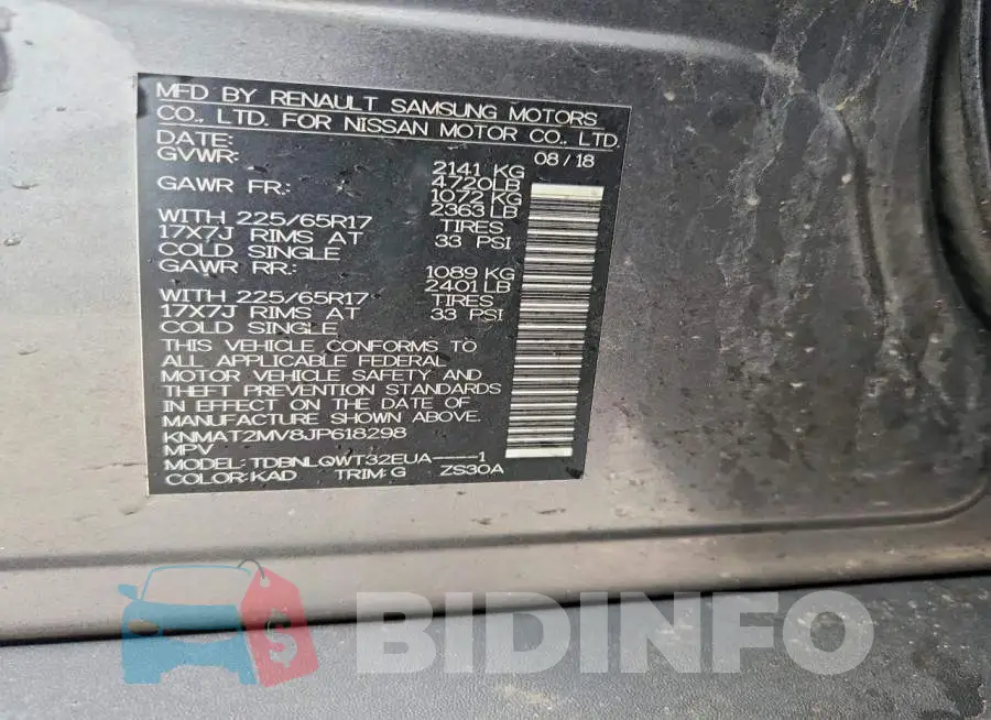 KNMAT2MV8JP618298 Photo# 14