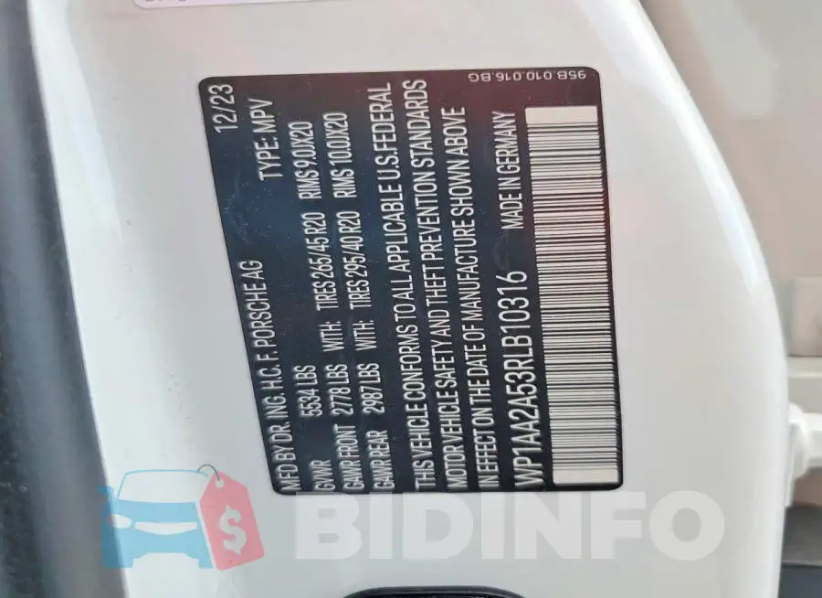 WP1AA2A53RLB10316 Photo# 13