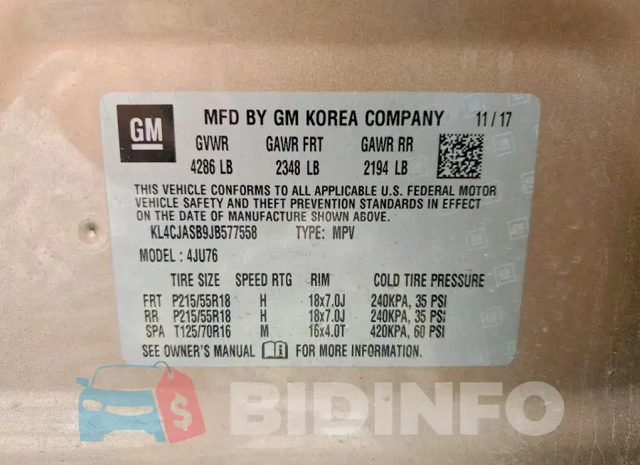 KL4CJASB9JB577558 Photo# 13