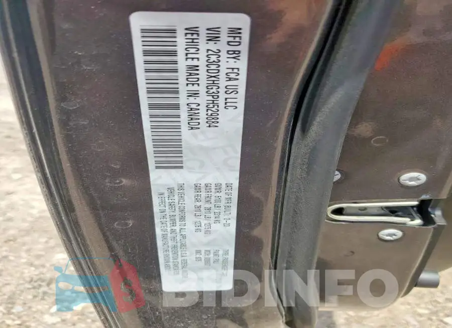 2C3CDXHG3PH529884 Photo# 12