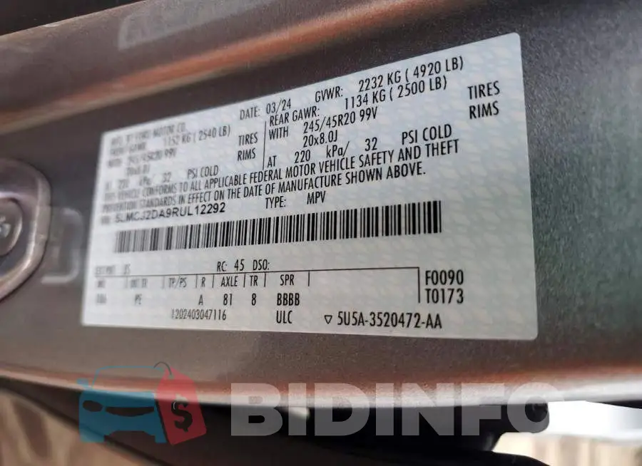 5LMCJ2DA9RUL12292 Photo# 13