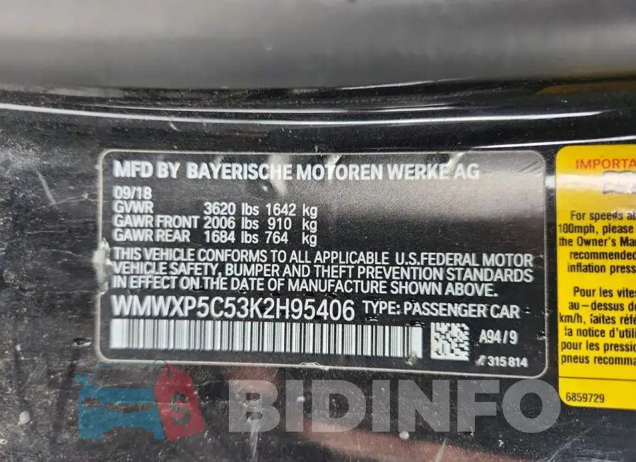 WMWXP5C53K2H95406 Photo# 13