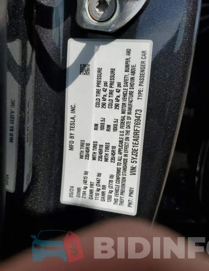 5YJ3E1EA0RF769473 Photo# 12