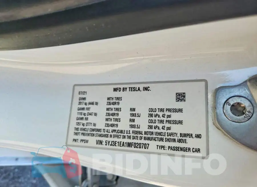 5YJ3E1EA1MF020707 Photo# 12
